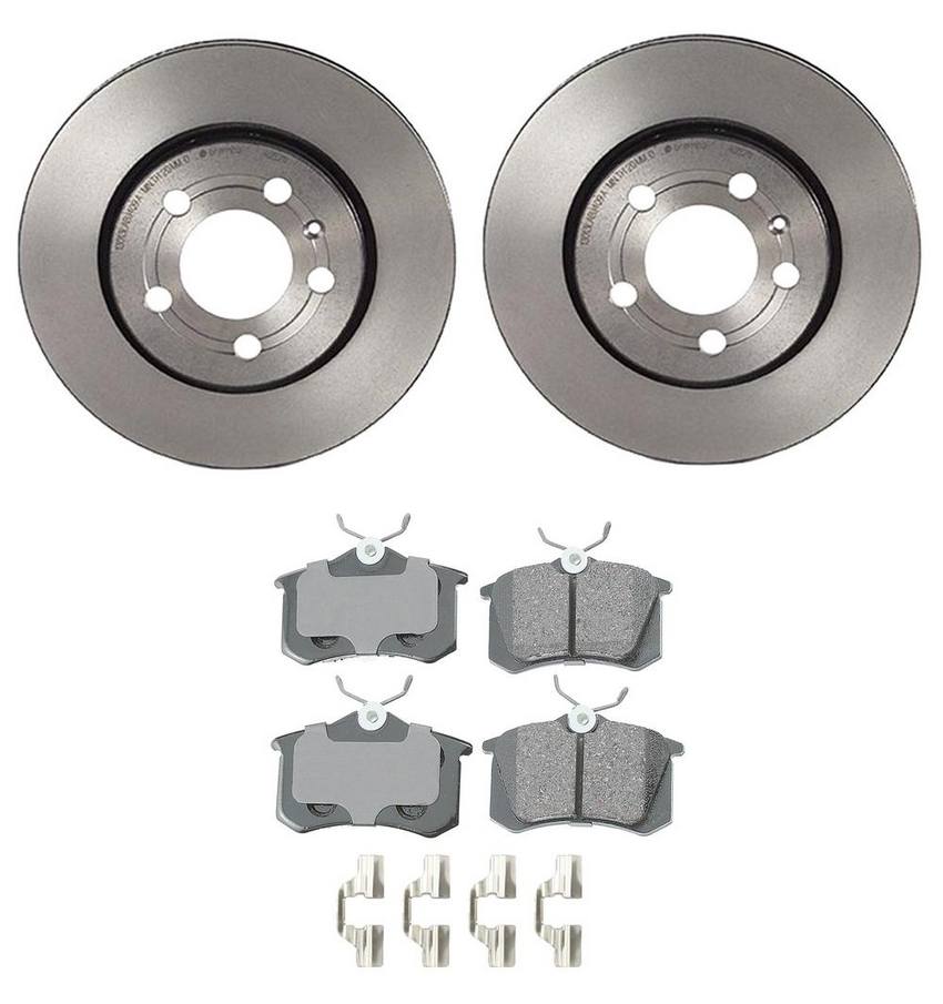 Audi VW Disc Brake Pad and Rotor Kit - Rear (256mm) (Ceramic) (EURO) 8N0615601B - Akebono Euro Ultra-Premium 4119874KIT